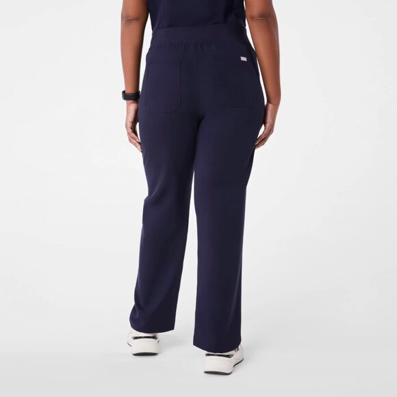 FIGS High Waisted Livingston Basic Scrub Pants in Navy Blue, L/T - Picture 3 of 10